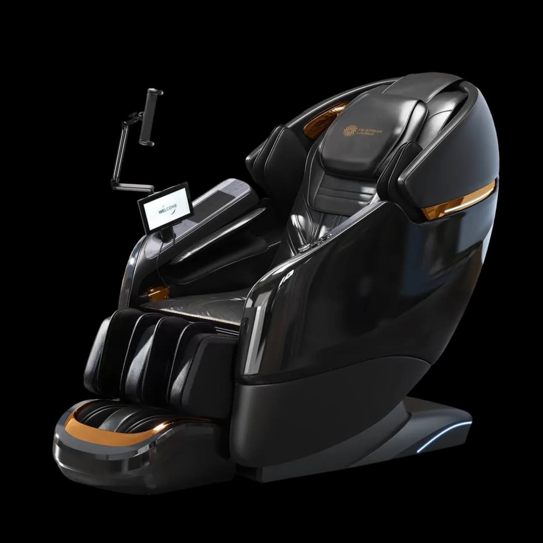 Black and gold De-Stress Lounge massage chair